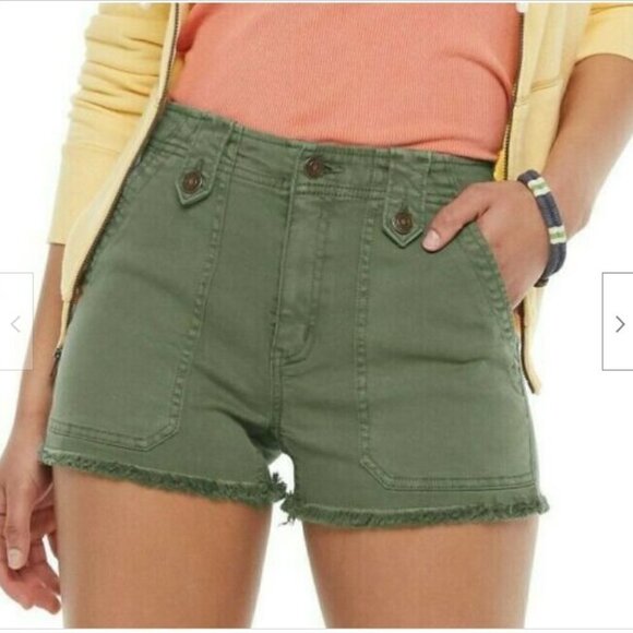 So High Rise Stretch Utility Short Size 3/26W Dark Olive - Picture 1 of 8